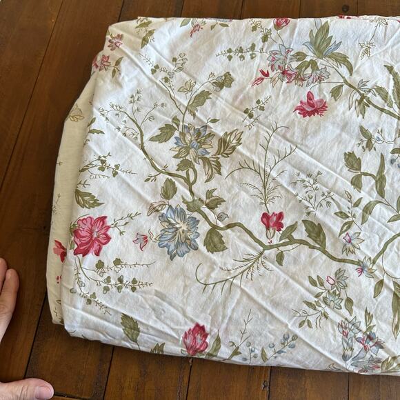 Pottery Barn Red Blue Jacobean Floral Vine Botanica Duvet Cover King Cotton - Picture 2 of 7